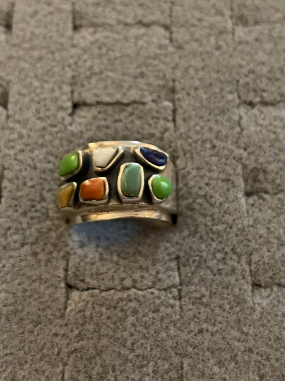 NEW Sterling Silver Ring Size 6 Multi Stone Wide Hippie Boho Anthropologie $148 - Picture 4 of 10